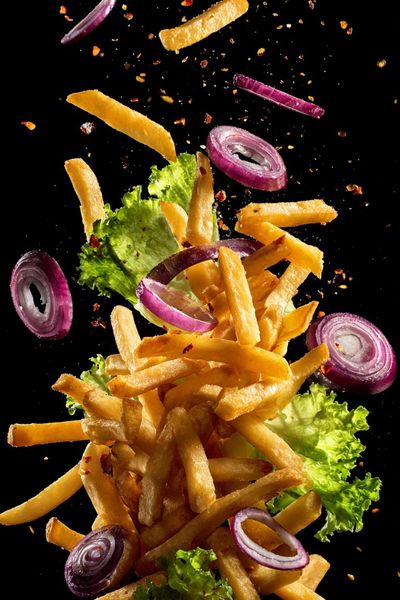 Falling French Fries — Food Photography Print. poster