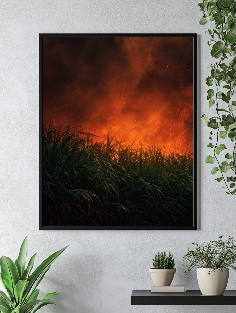 Fiery Grassland — Photography Print. — room view 4