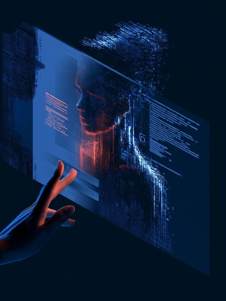 Futuristic Hologram Interface Poster. poster — illustration art
