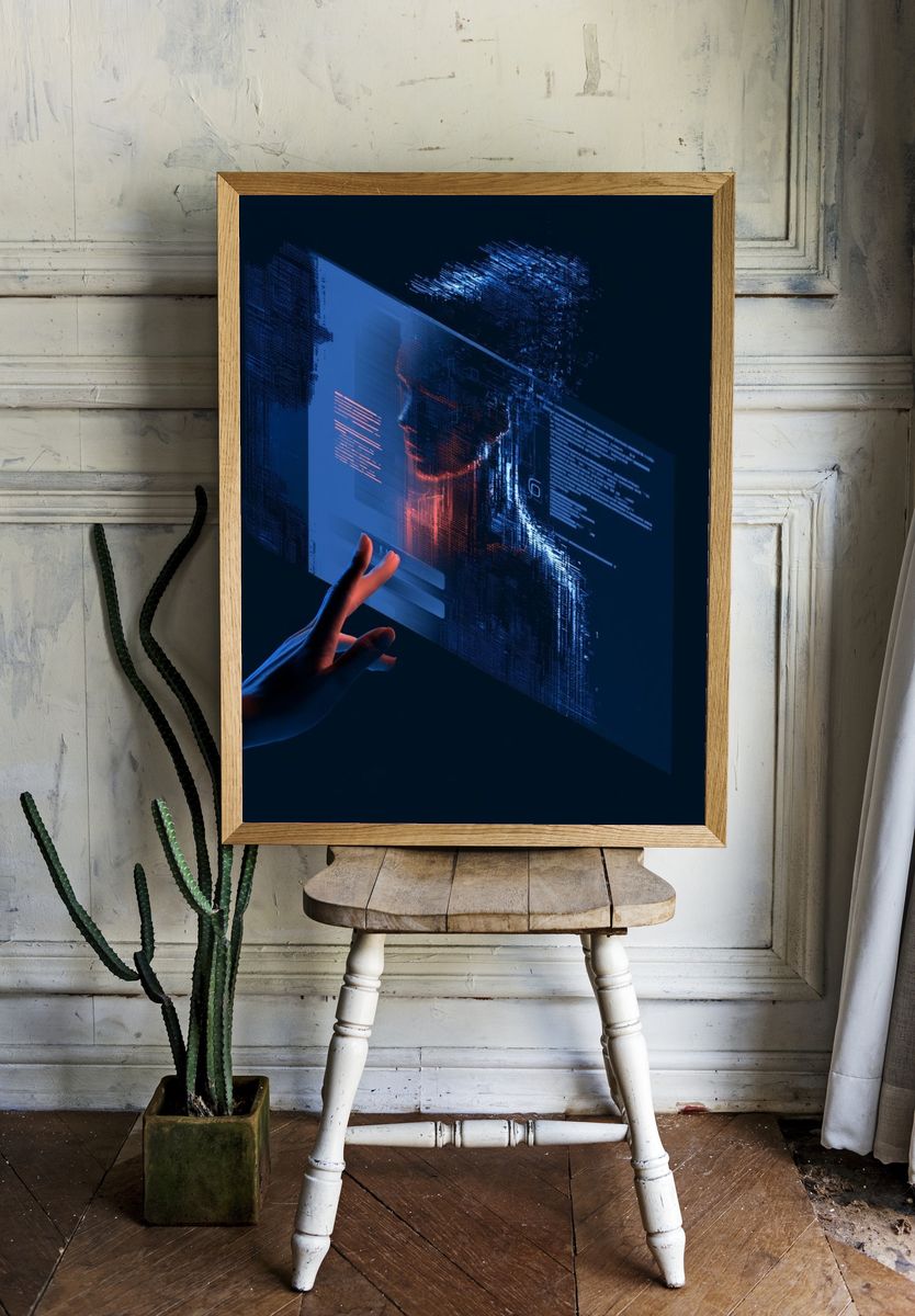 Futuristic Hologram Interface Poster. — room view 1