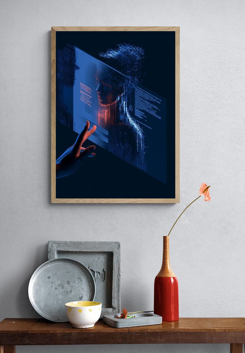 Futuristic Hologram Interface Poster. — room view 3