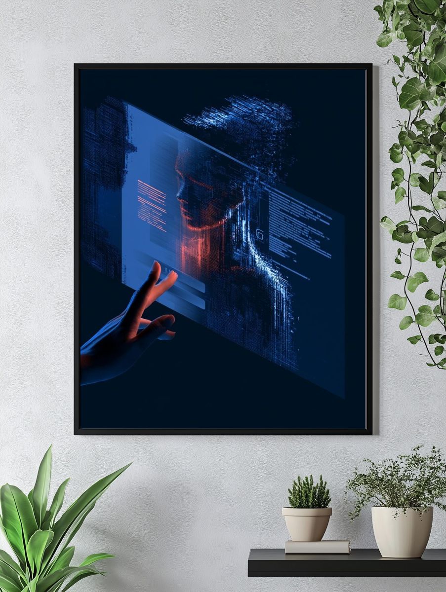Futuristic Hologram Interface Poster. — room view 4