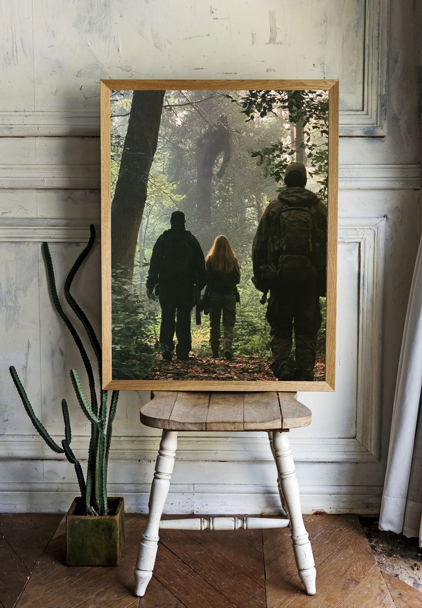 Forest Hikers Photography Poster. — room view 1