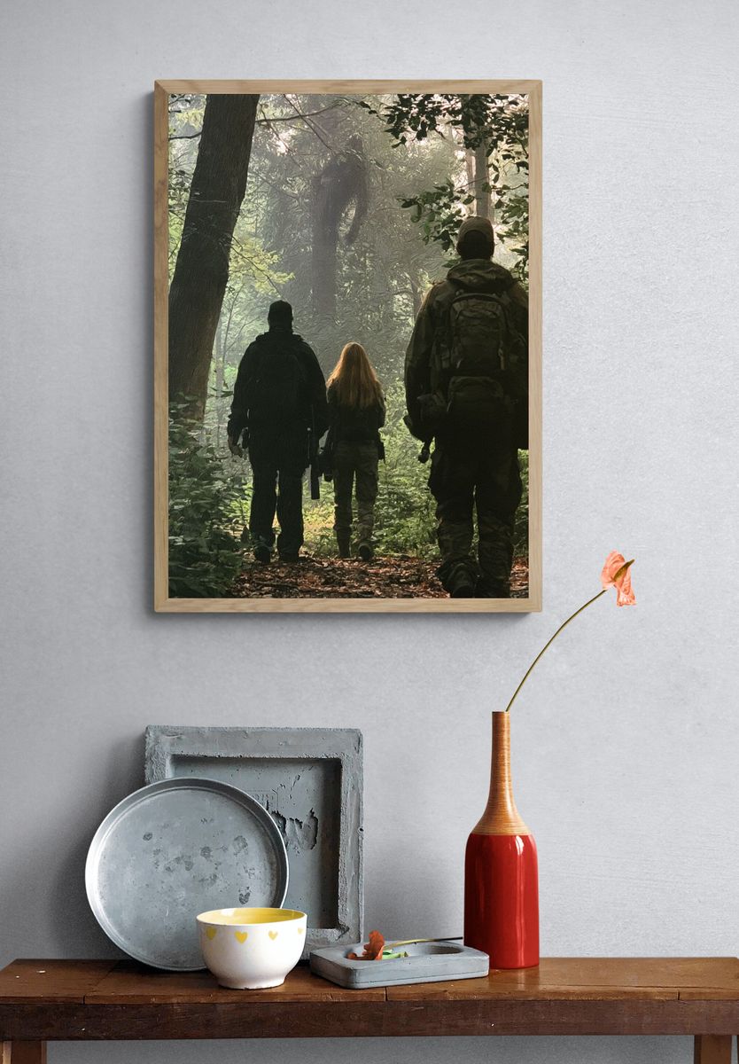 Forest Hikers Photography Poster. — room view 3