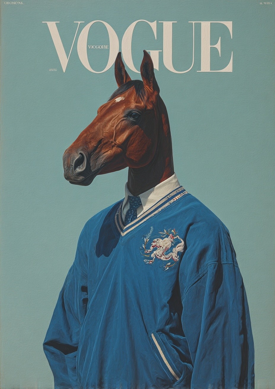 Horse in Vogue — Fashion Print. poster detail