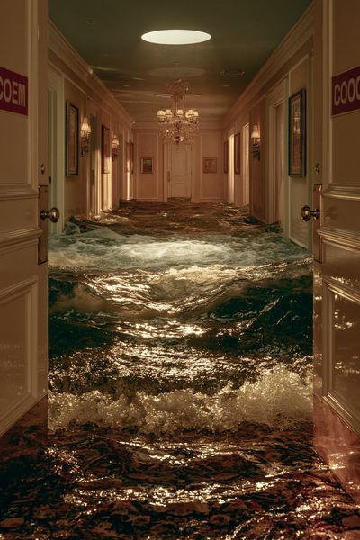 Flooded Hallway Surrealism Print. poster print
