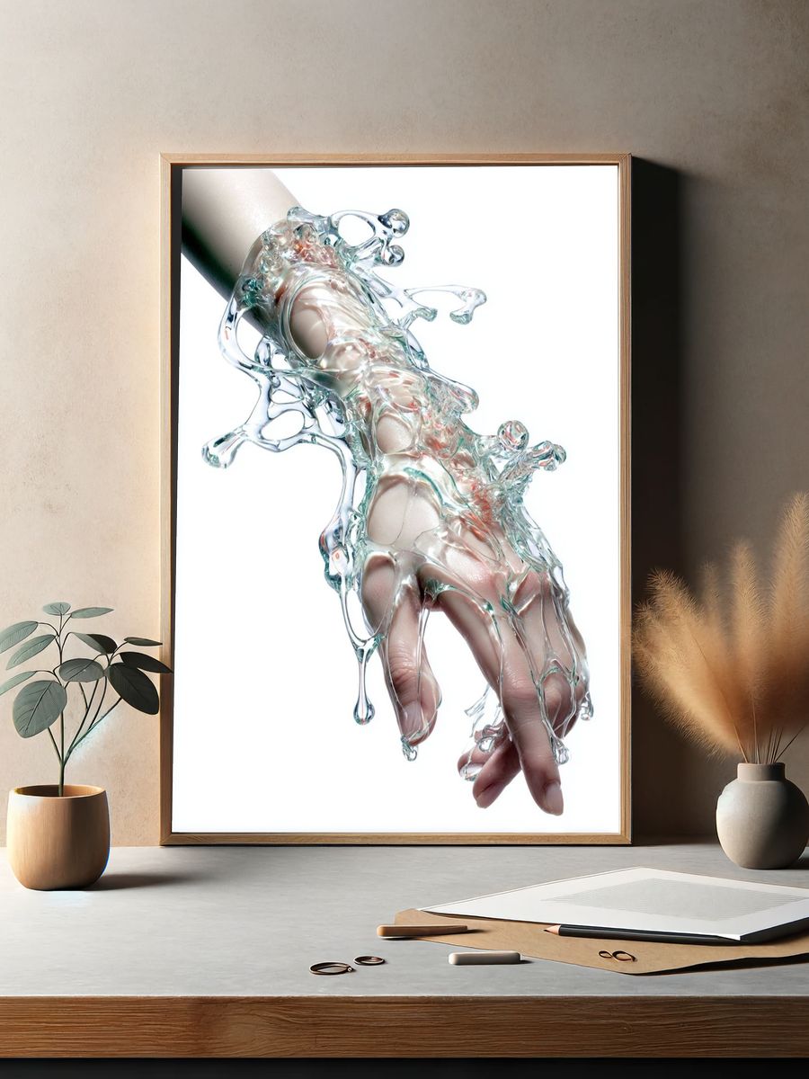 Fluid Hand Sculpture — Fine Art Print. — room view 2
