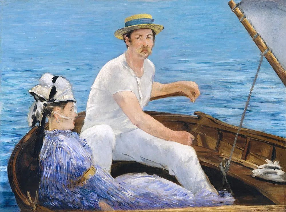 Boating (1874) painting high resolution. poster — fine-art art