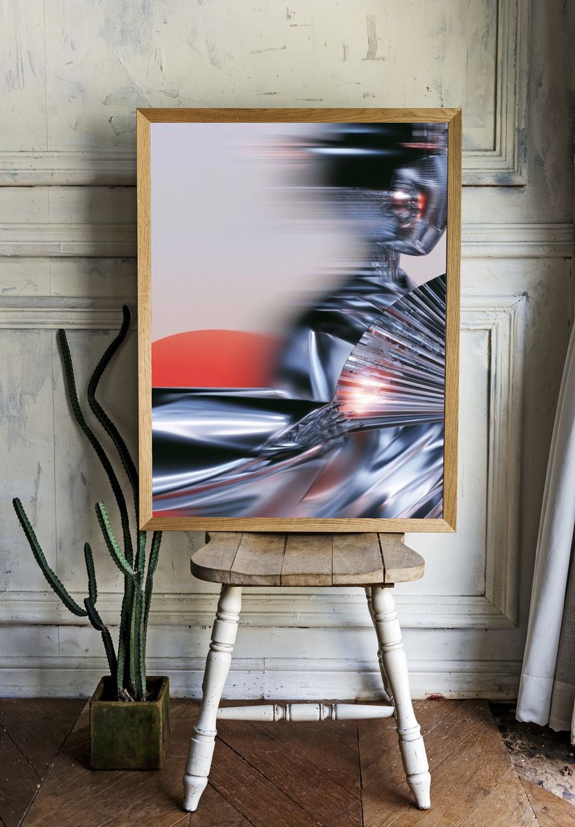Chromed Motion Abstract Poster. — room view 1