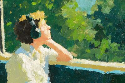 Train Window Listener Impressionist Poster. poster print