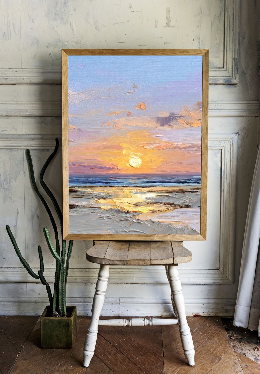 Sunset Seascape Impressionist Poster. room preview