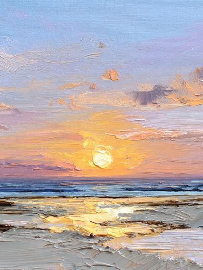 Sunset Seascape Impressionist Poster. poster