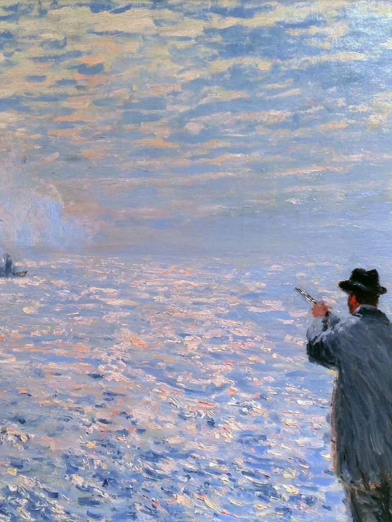 Impressionist Fisherman at Sea Poster. poster detail