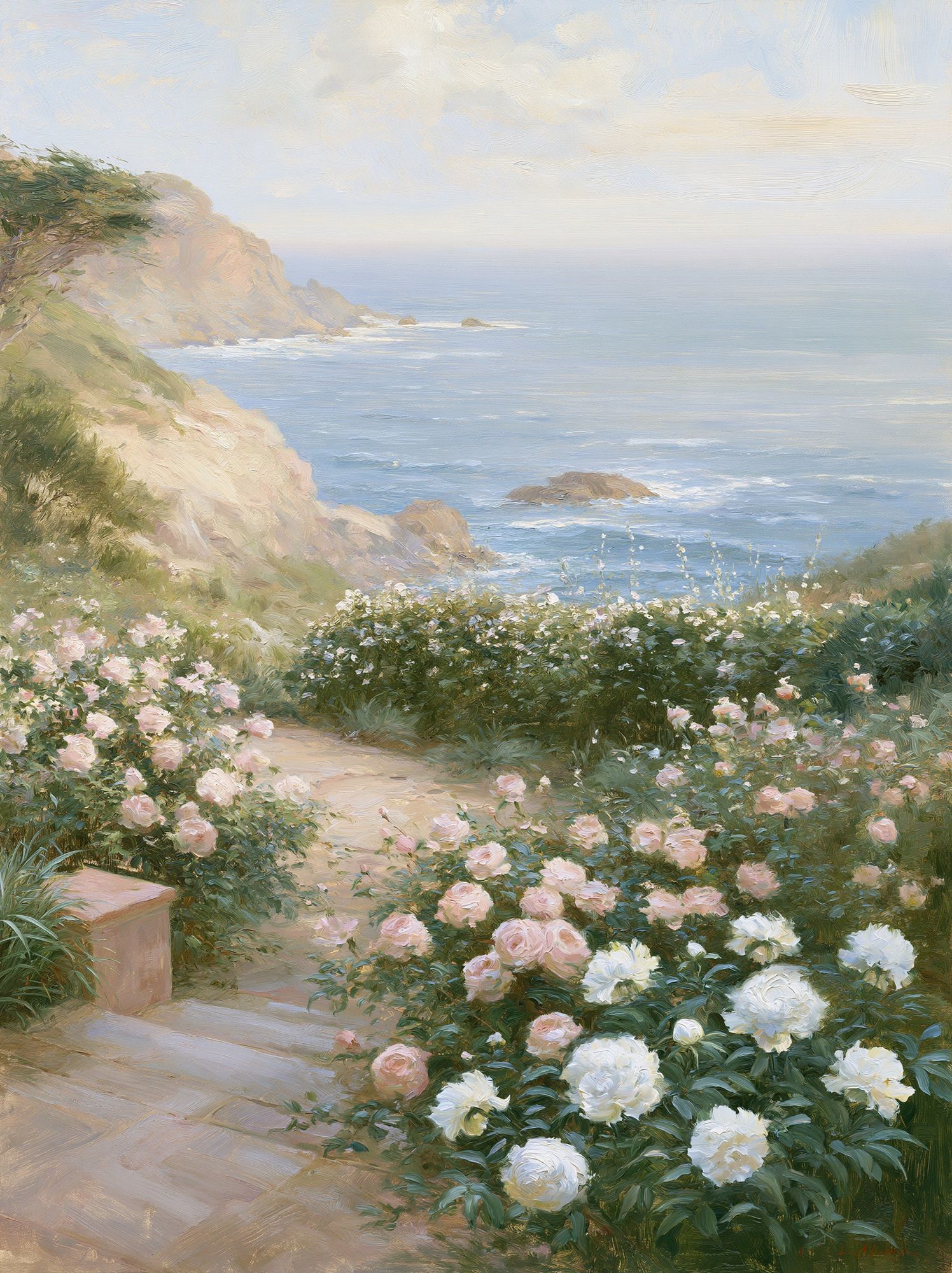 Coastal Rose Garden Fine-Art Print. poster — fine-art art