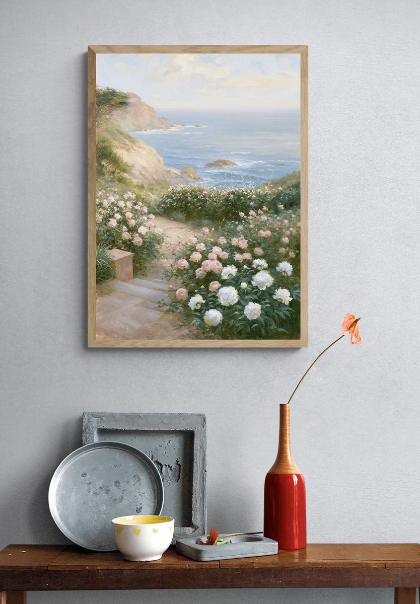 Coastal Rose Garden Fine-Art Print. — room view 3