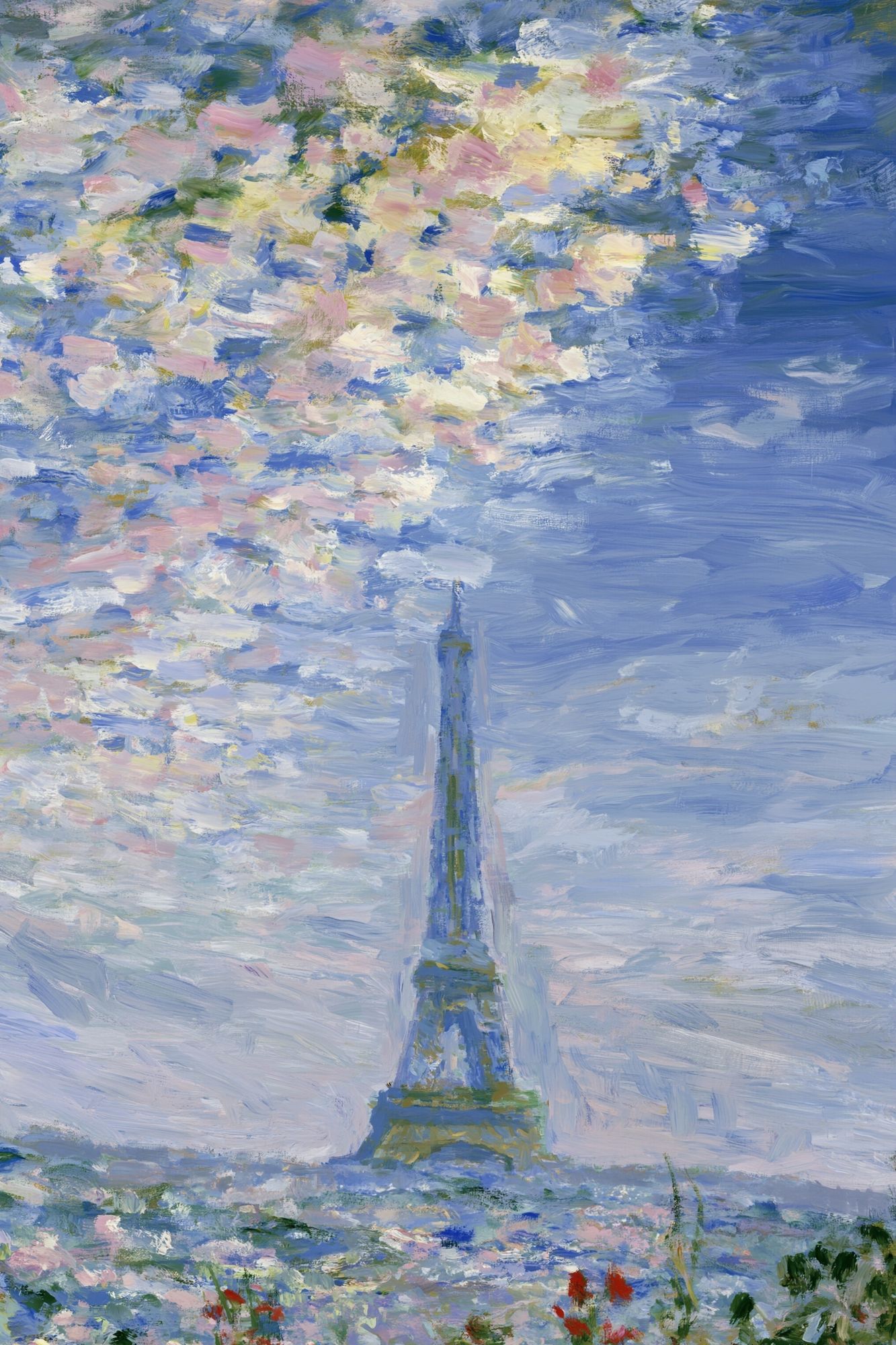 Eiffel Tower Impressionist Poster. poster detail