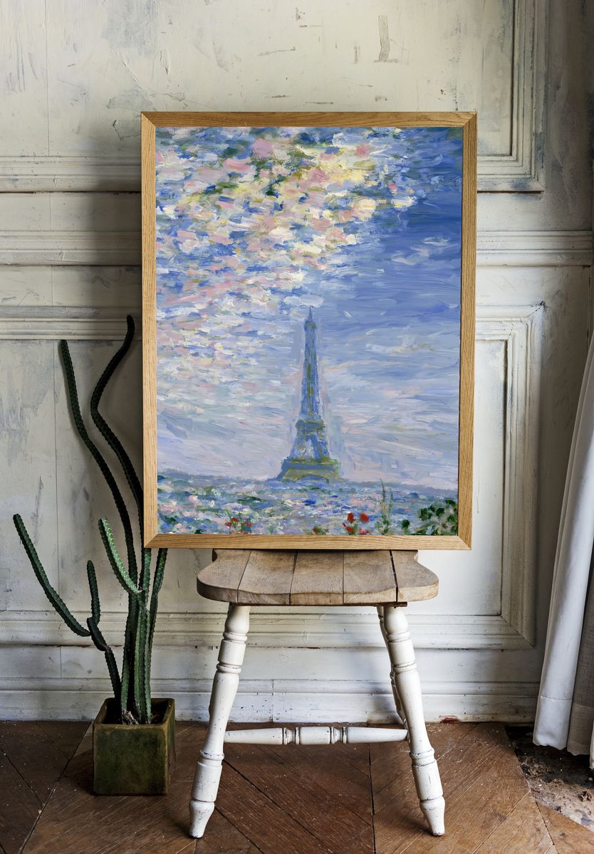 Eiffel Tower Impressionist Poster. — room view 1