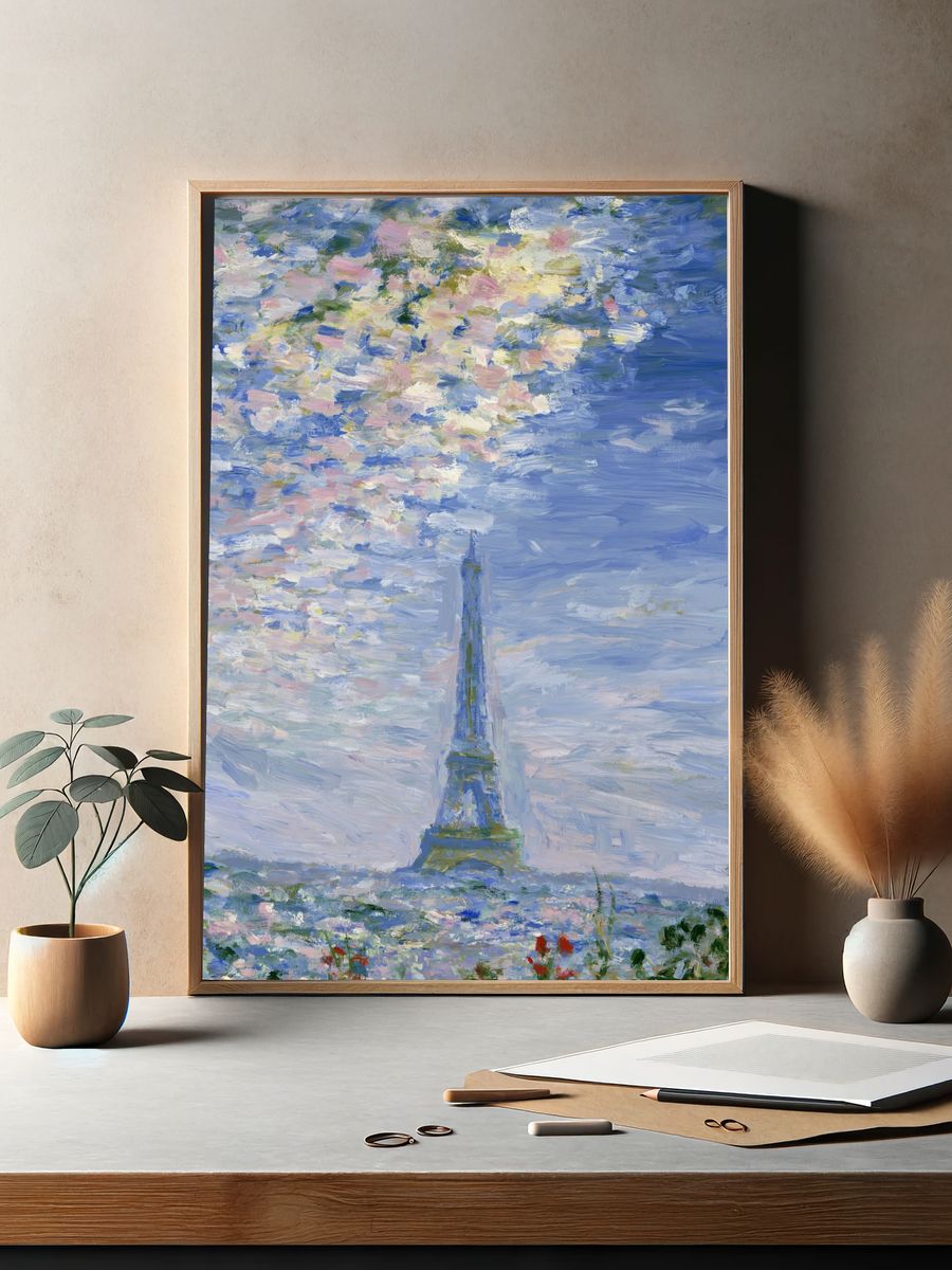 Eiffel Tower Impressionist Poster. — room view 2