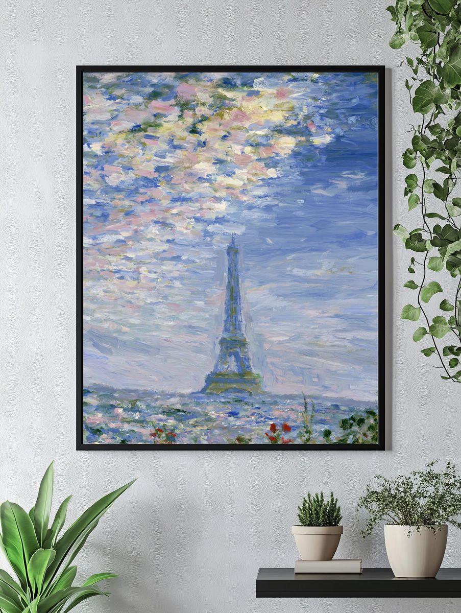 Eiffel Tower Impressionist Poster. — room view 4