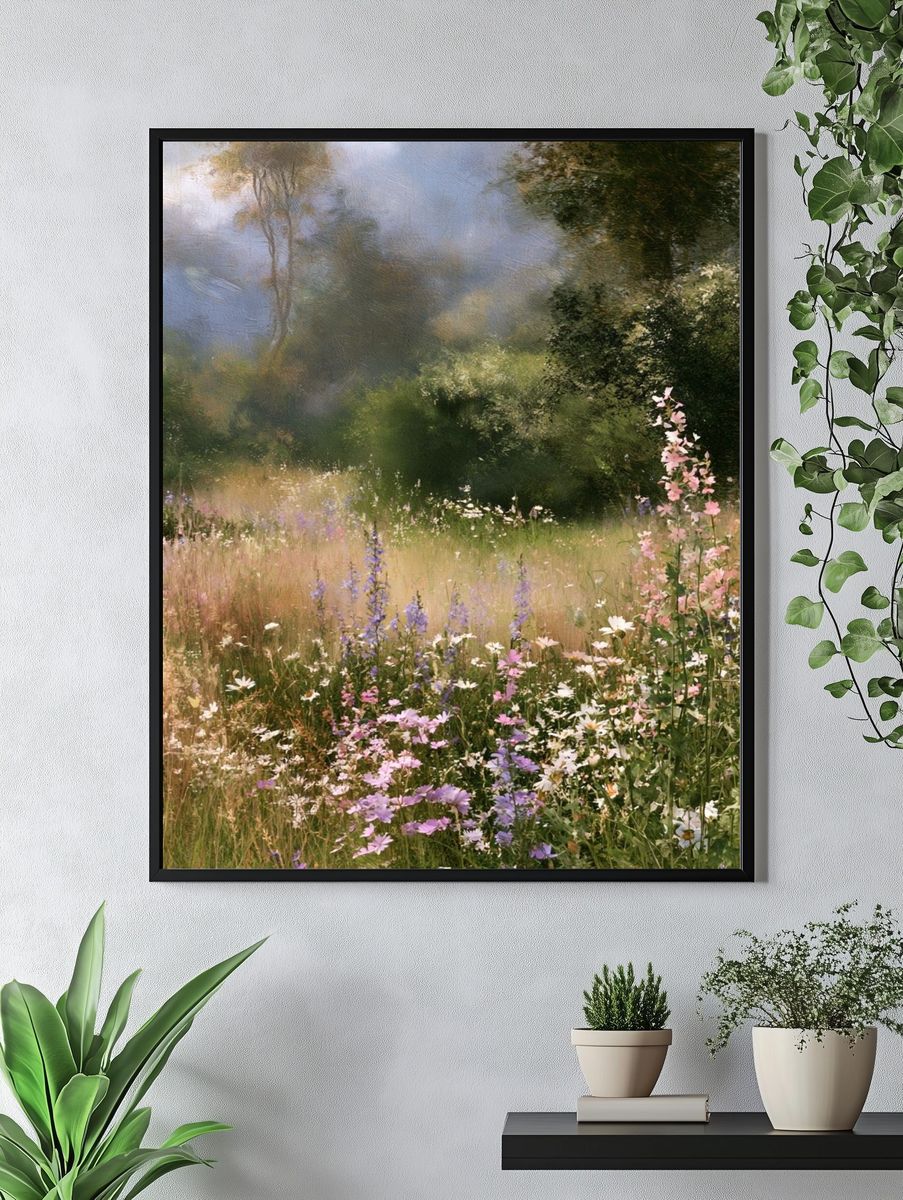 Wildflower Meadow Impressionist Poster. — room view 4