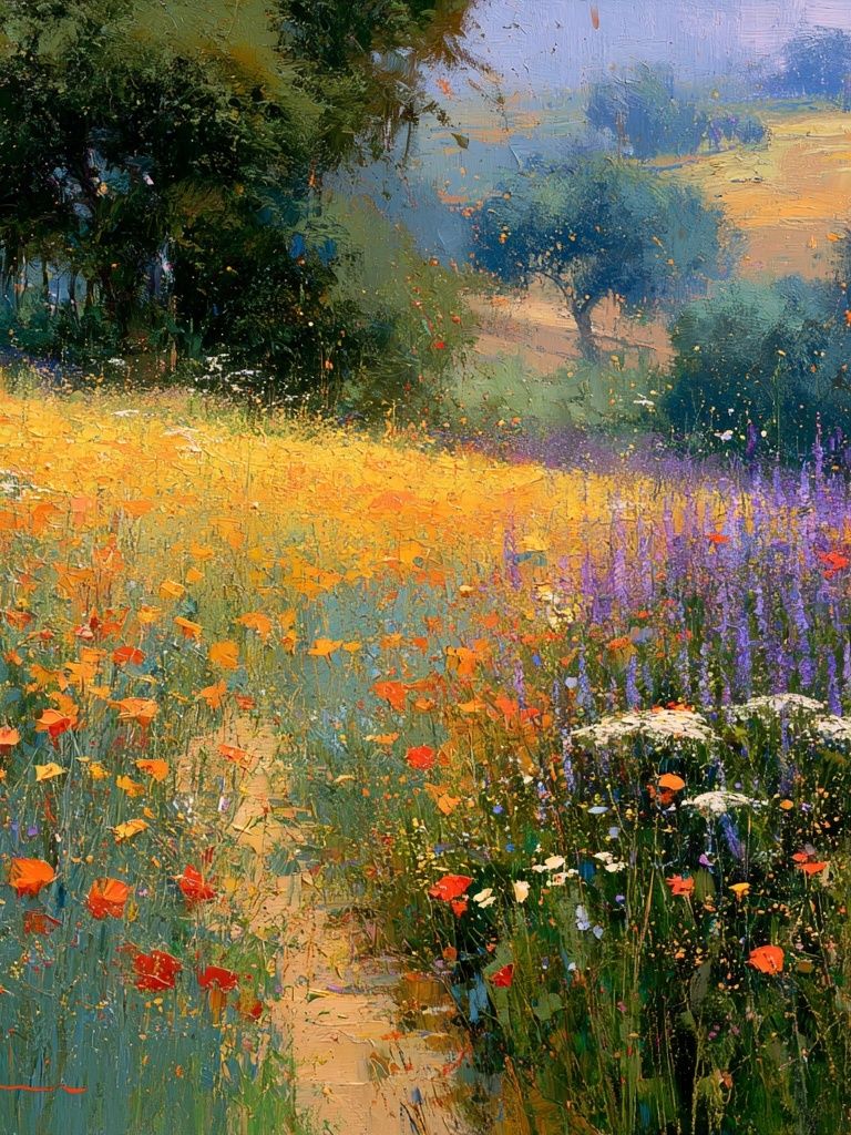 Wildflower Meadow Impressionist Poster. poster — fine-art art