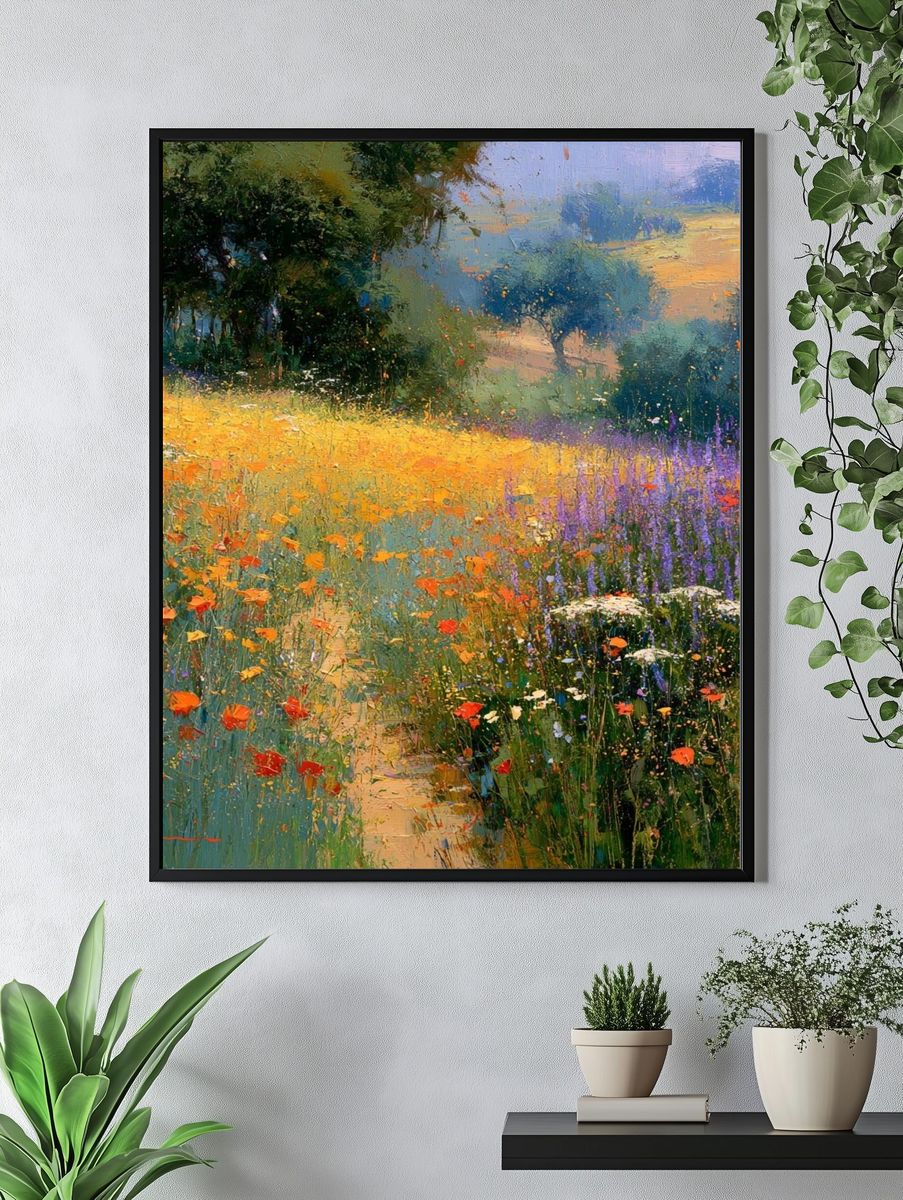 Wildflower Meadow Impressionist Poster. — room view 4