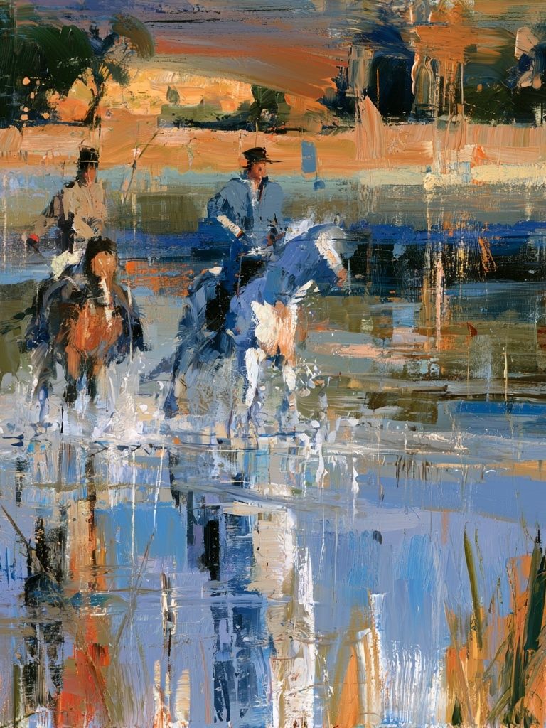 Horse Riders Impressionist Poster. poster — fine-art art