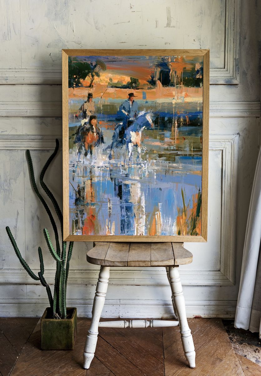 Horse Riders Impressionist Poster. — room view 1