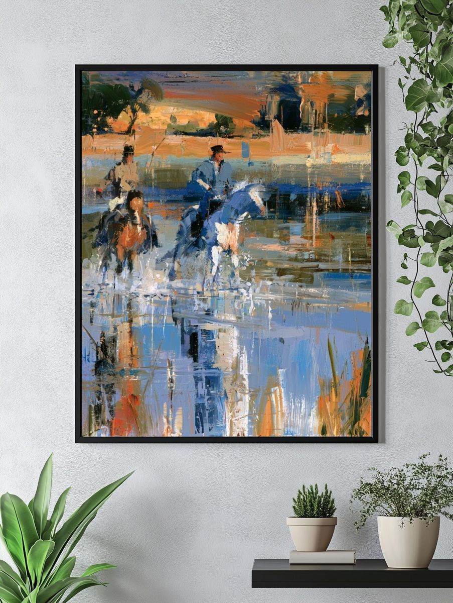 Horse Riders Impressionist Poster. — room view 4