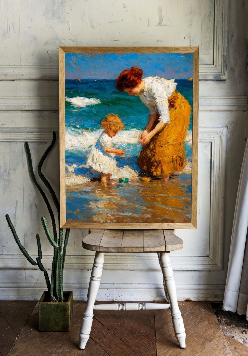 Mother and Child at the Shore Print room preview
