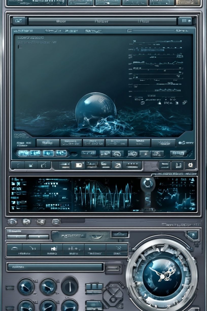 Futuristic Interface Design Poster. poster — illustration art