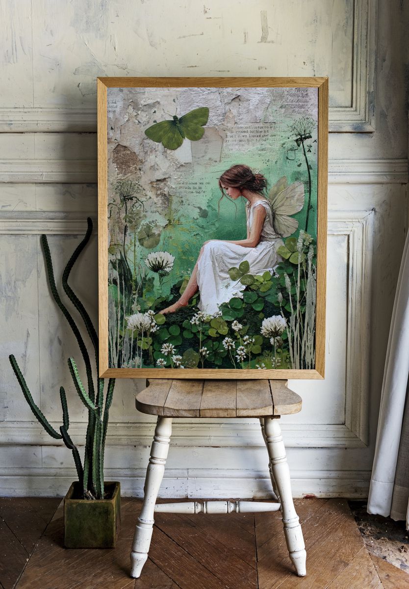 Fairy Girl in Nature — Illustration Print. room preview