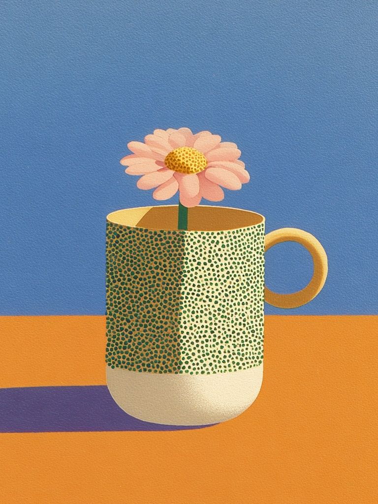 Flower in Mug — Illustration Print. poster detail