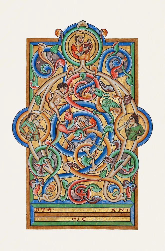 Initial A: David Companion Musicians. poster — fine-art art