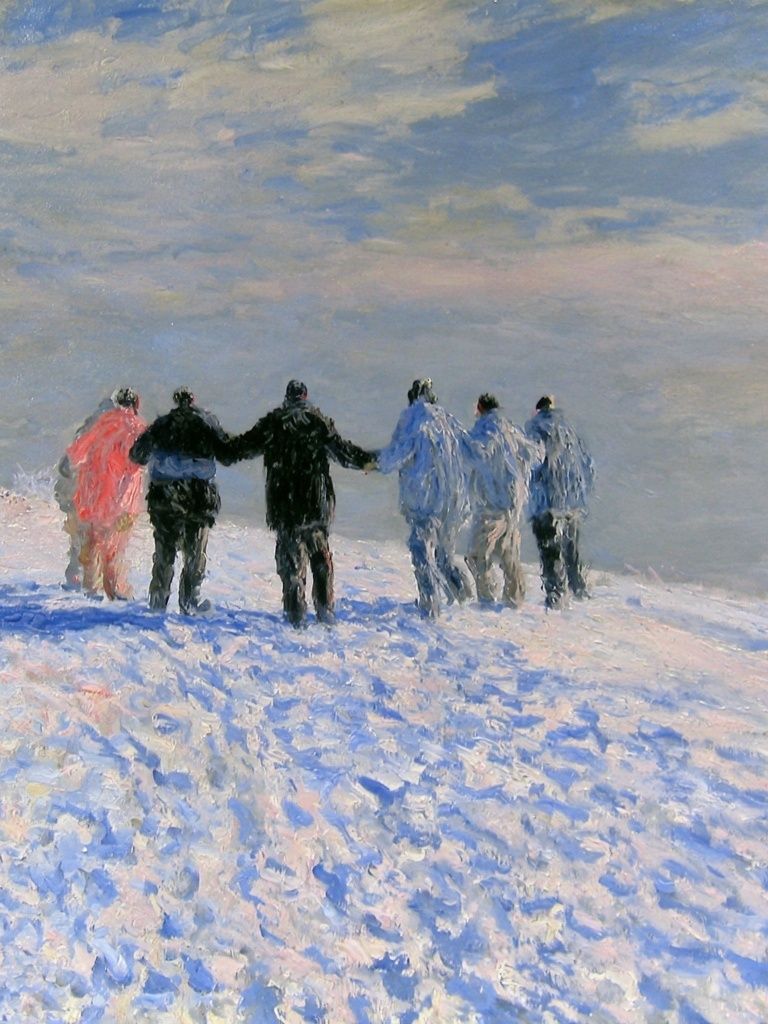Winter Walk Impressionist Print. poster detail