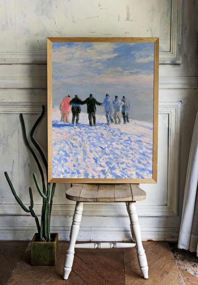 Winter Walk Impressionist Print. — room view 1