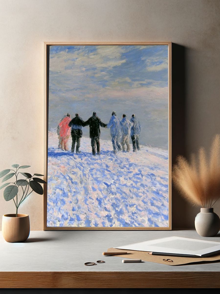 Winter Walk Impressionist Print. — room view 2