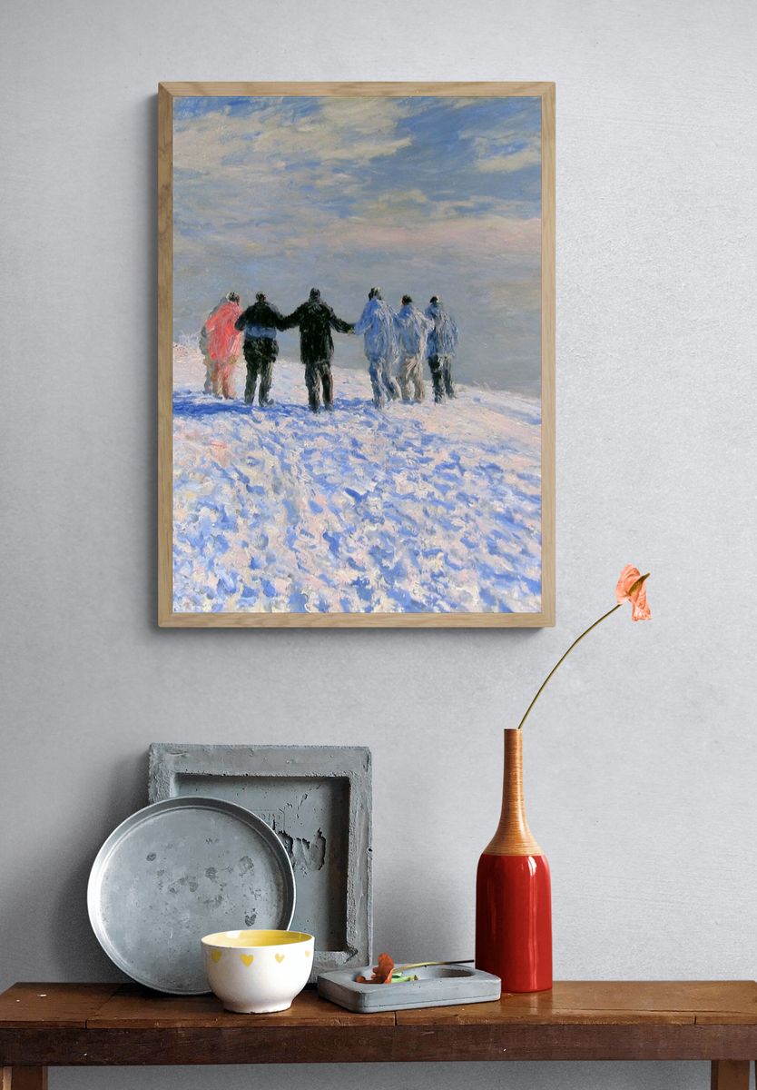Winter Walk Impressionist Print. — room view 3