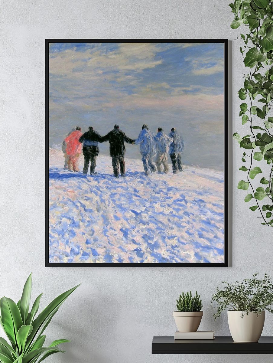 Winter Walk Impressionist Print. — room view 4