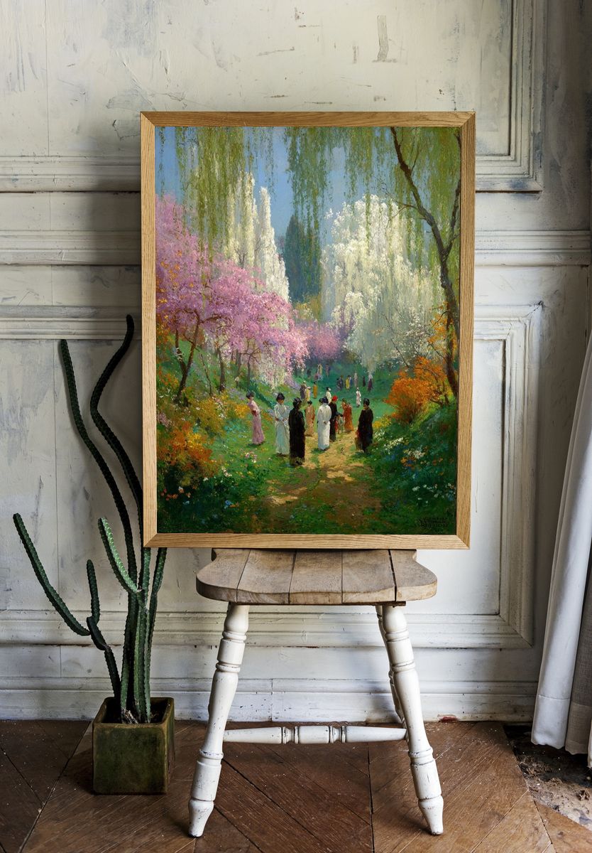 Spring Garden Stroll Impressionist Poster. — room view 1