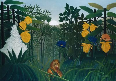 Repast Lion (1907) Henri Rousseau. poster