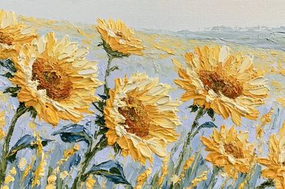 Sunflower Field Impressionist Poster. poster print