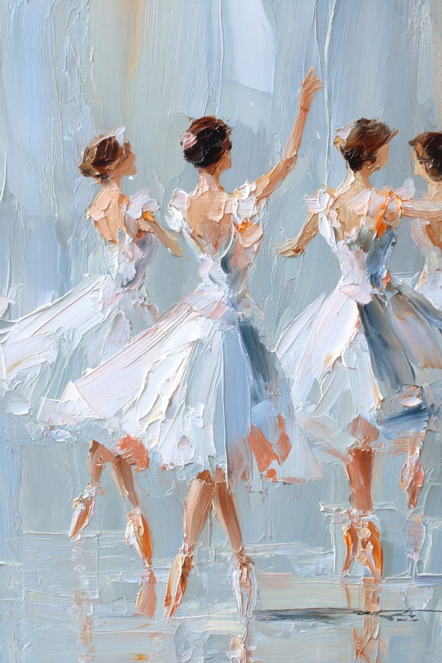 Ballet Dancers Impressionist Poster. poster detail