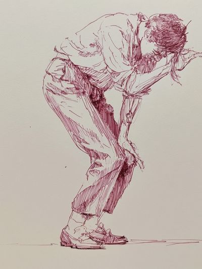Contemplative Figure Sketch Poster. poster