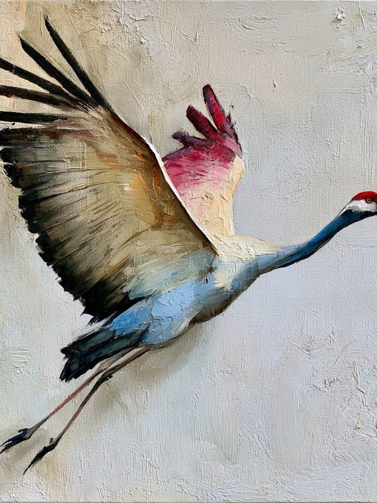 Crane in Flight Fine-Art Poster. poster — fine-art art