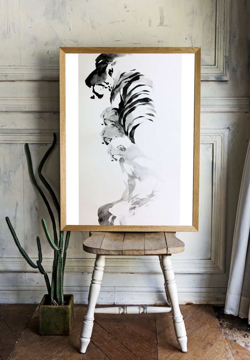 Abstract Ink Figure Print. — room view 1