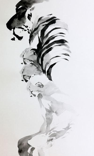 Abstract Ink Figure Print. poster
