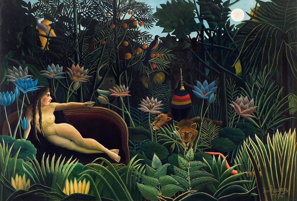 Henri Rousseau 's Dream (1910). poster detail