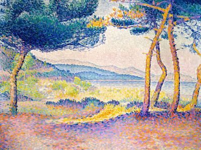 Pines Along Shore (1896) painting. poster print