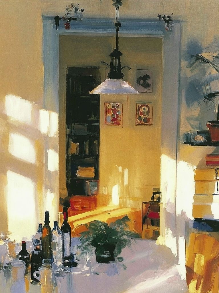 Sunlit Dining Room — Contemporary Print. poster detail